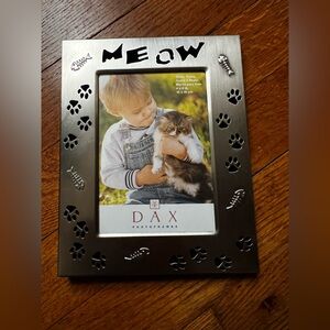 DAX Silver Cat-Themed Meow Photo 4x6 Frame